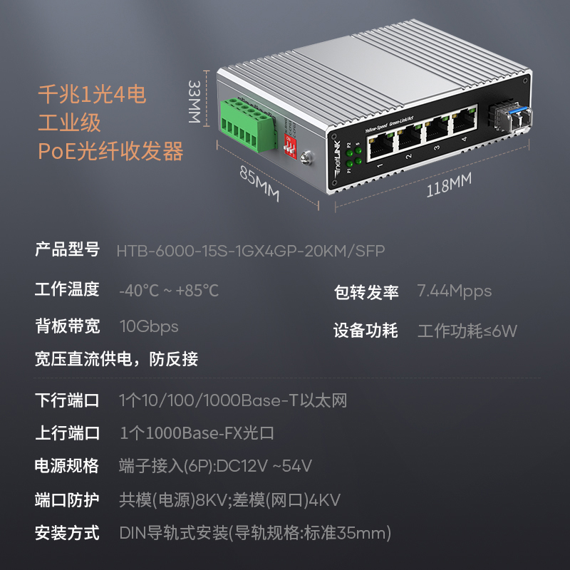 netLINK HTB-6000-15S-1GX4GP-20KM/SFP