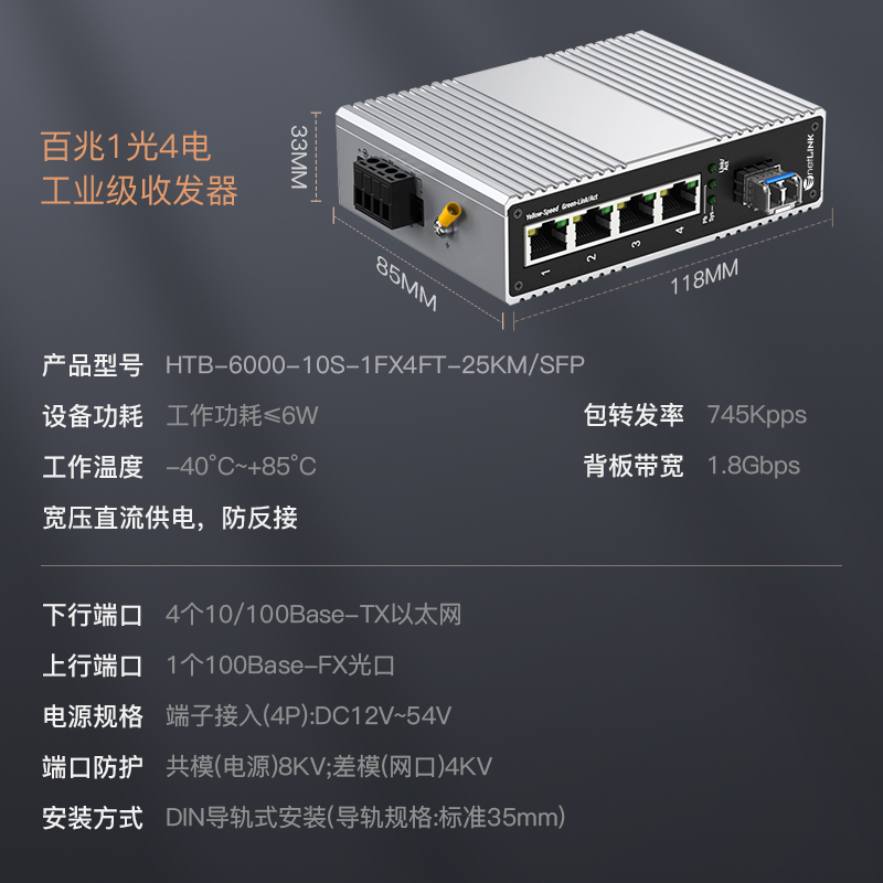 netLINK HTB-6000-10S-1FX4FT-25KM-SFP