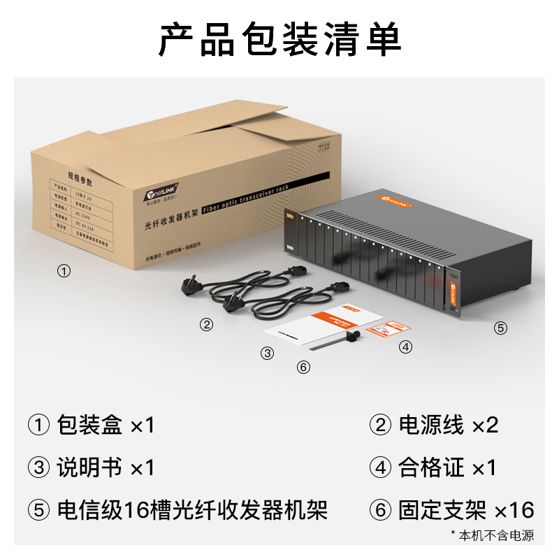 电信级16槽光纤收发器机架