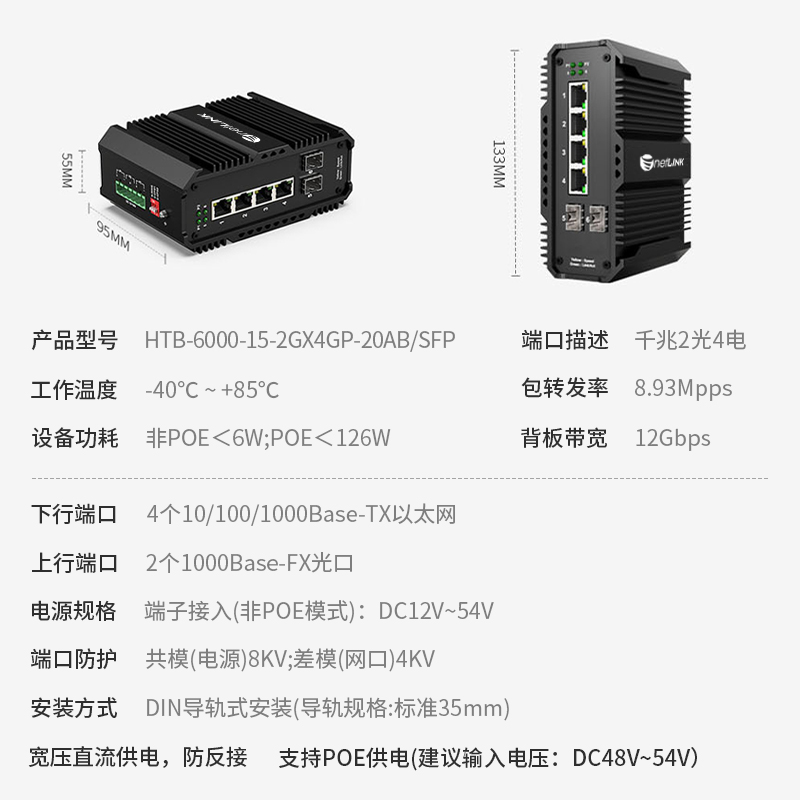 netLINK HTB-6000-15-2GX4GP-20AB/SFP