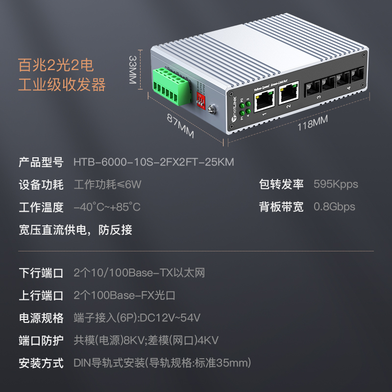 netLINK HTB-6000-10S-2FX2FT-25KM