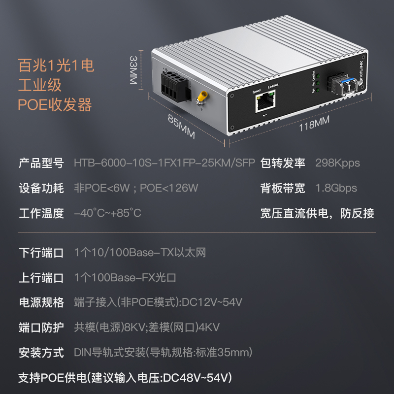 netLINK  HTB-6000-10S-1FX1FP-25KM/SFP