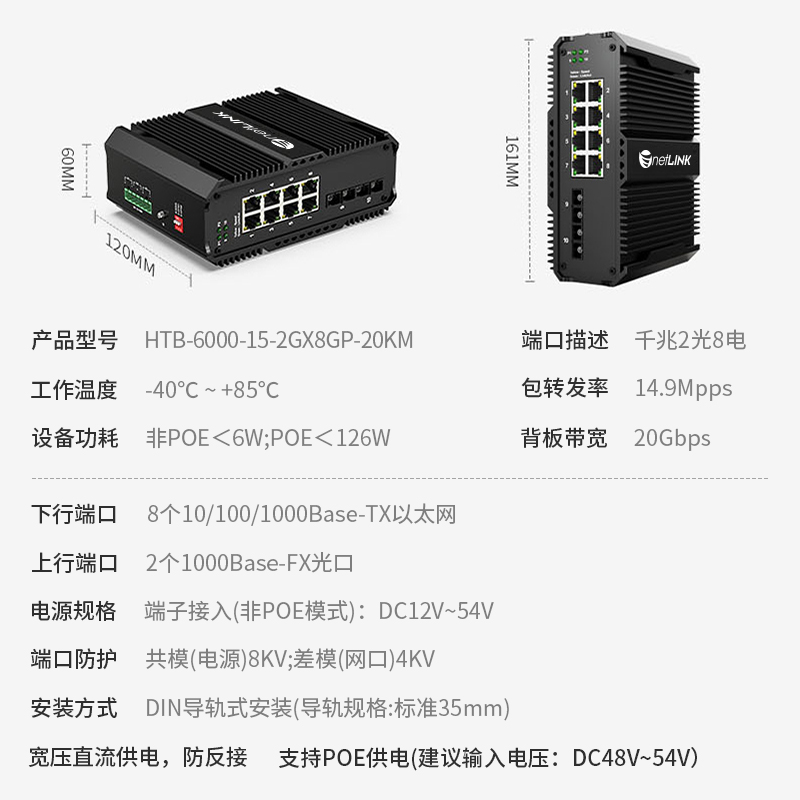 netLINK HTB-6000-15-2GX8GP-20KM