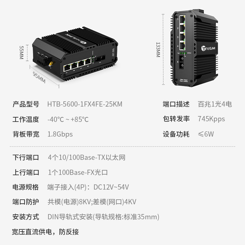 netLINK HTB-5600-1FX4FE-25KM