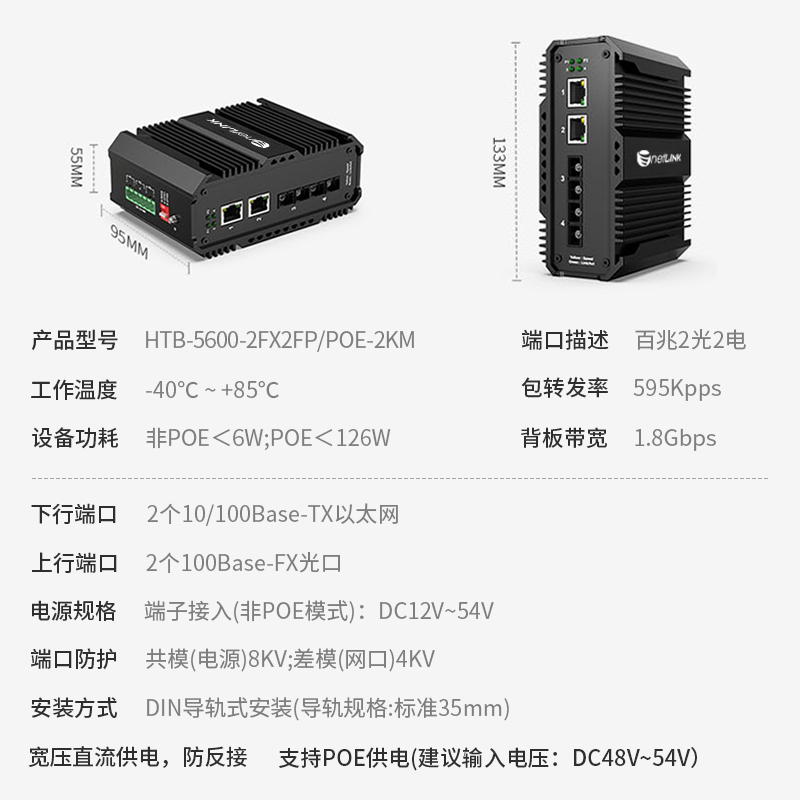 netLINK HTB-5600-2FX2FP/POE-2KM