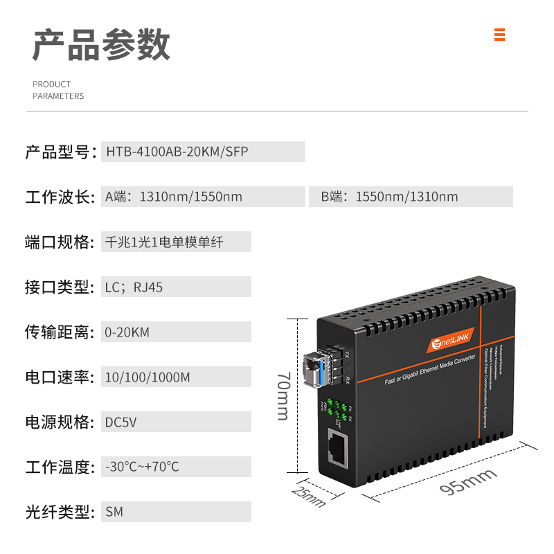 netLINK HTB-4100AB-20KM/SFP