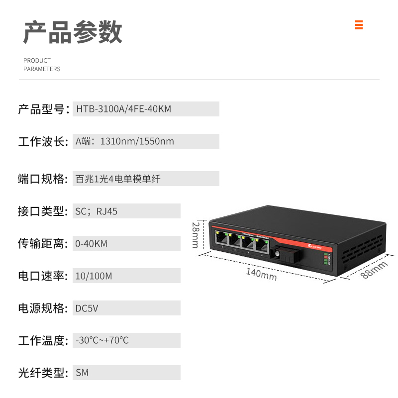 netLINK HTB-3100A/4FE-40KM