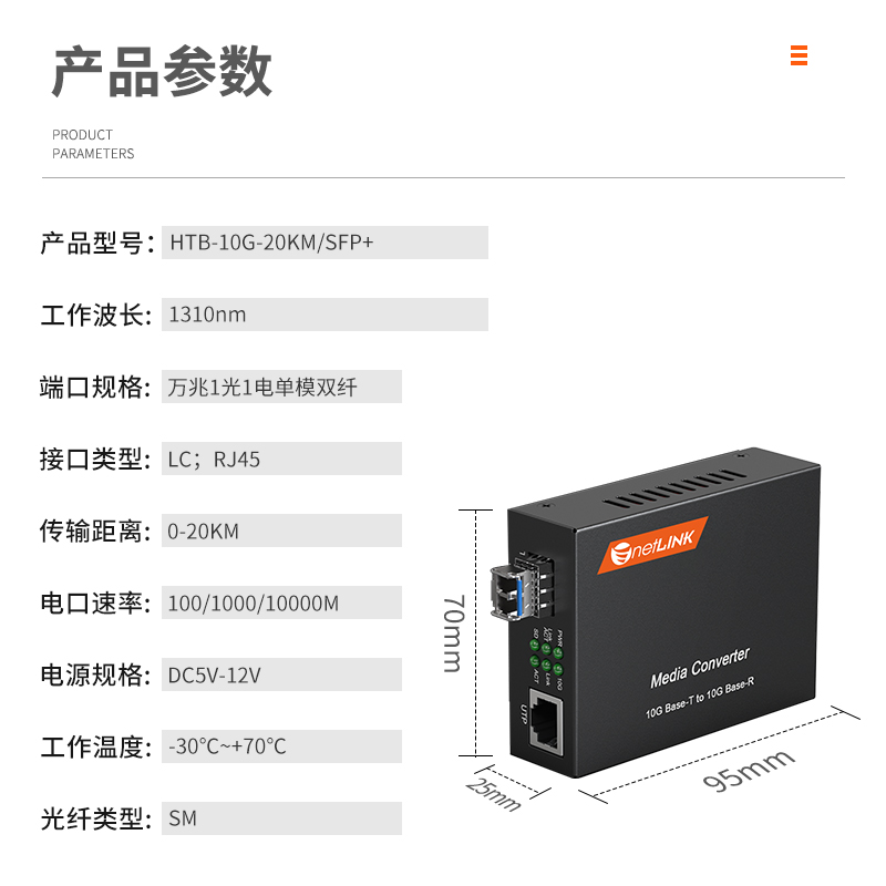 netLINK HTB-10G-20KM/SFP+