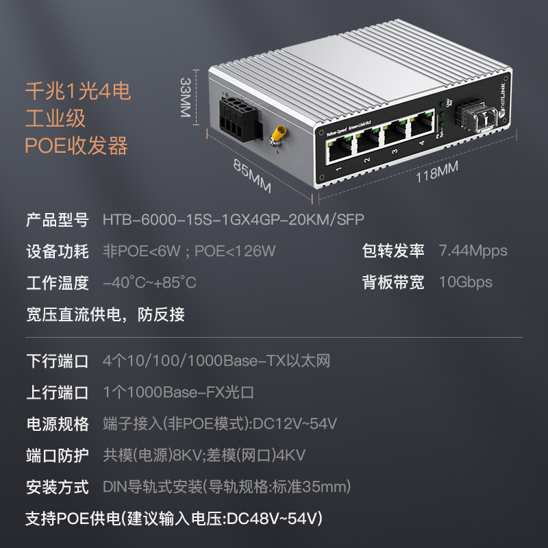 netLINK HTB-6000-15S-1GX4GP-20KM/SFP