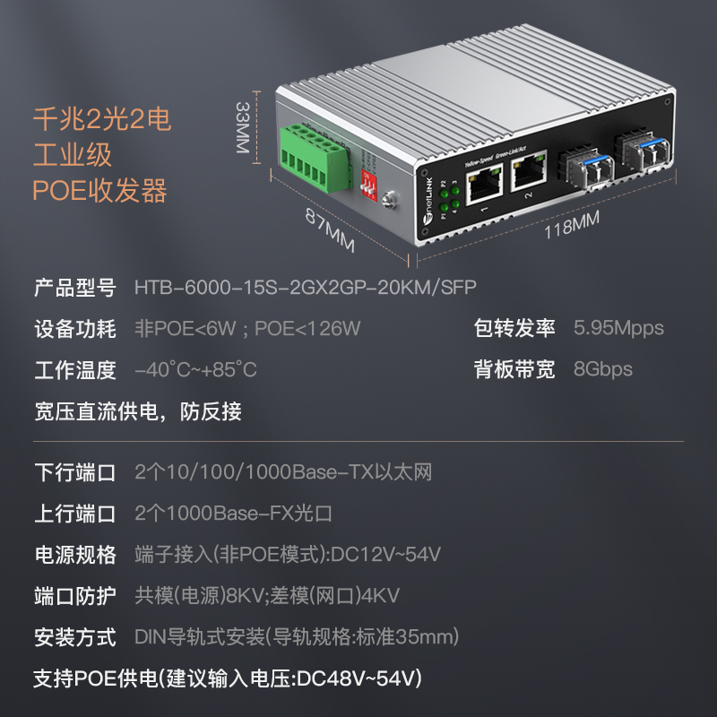 netLINK HTB-6000-15S-2GX2GP-20KM/SFP