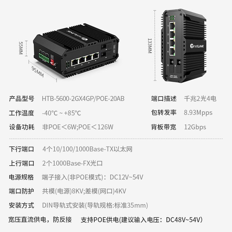 netLINK HTB-5600-2GX4GP/POE-20AB