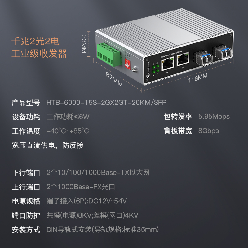 netLINK HTB-6000-15S-2GX2GT-20KM/SFP