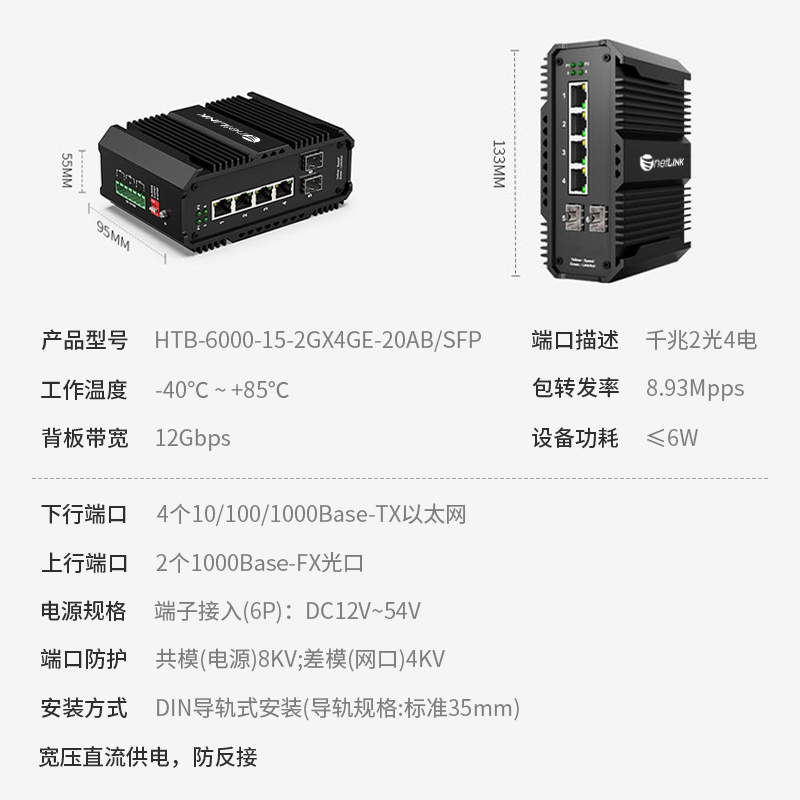 netLINK HTB-6000-15-2GX4GE-20AB/SFP