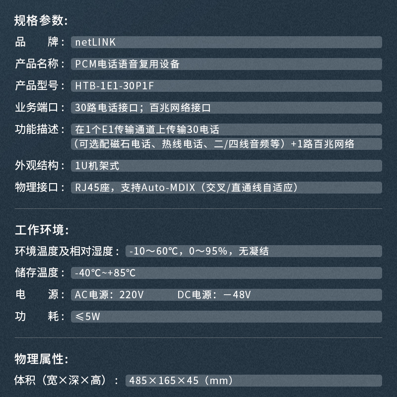 netLINK HTB-1E1-30P1F