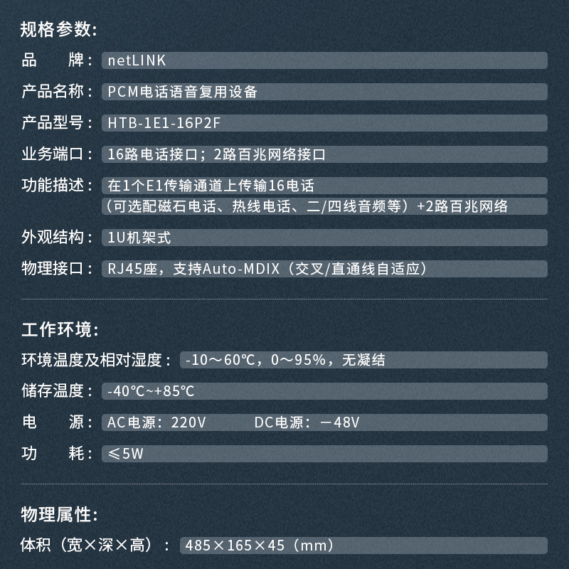 netLINK HTB-1E1-16P2F