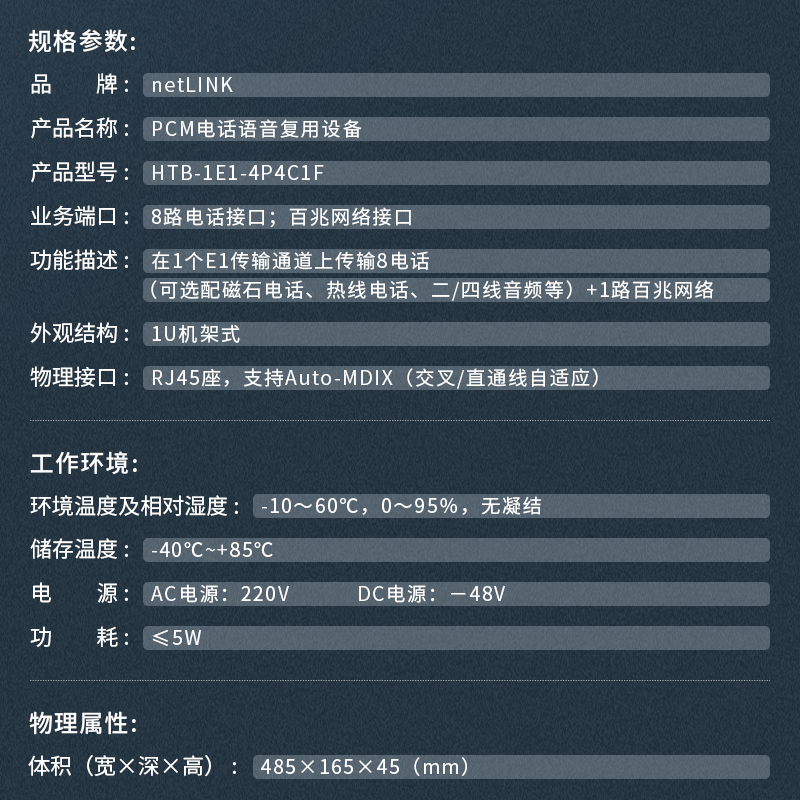 netLINK HTB-1E1-4P4C1F